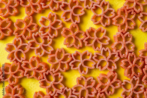 raw uncooked japanese sakura flower pasta