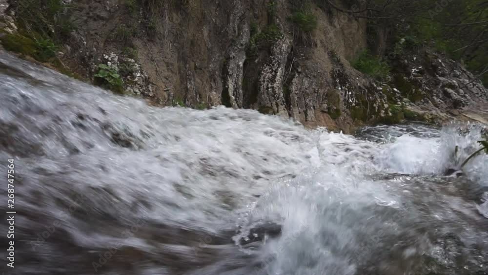Fast water, river stream and rock runway Fast water, river stream and rock runway