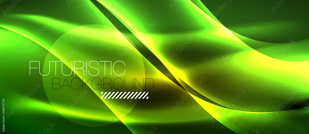 Neon shiny light glowing wave lines Neon shiny light glowing wave lines