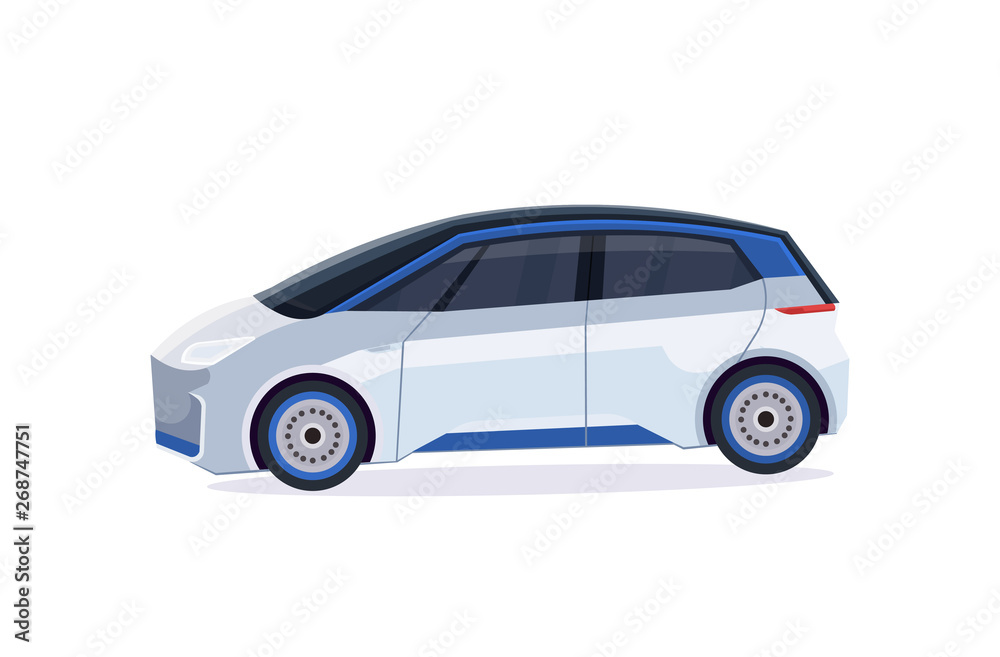 electric car icon eco friendly vehicle city transport concept flat horizontal white background electric car icon eco friendly vehicle city transport concept flat horizontal white background