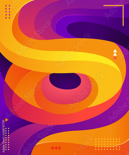 colorful wave vector graphic element