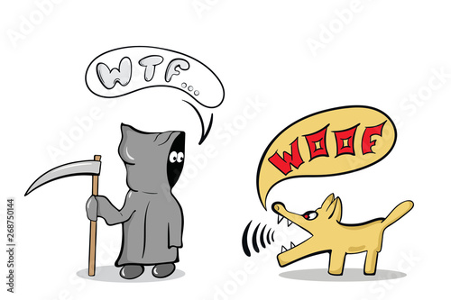 Death and angry dog