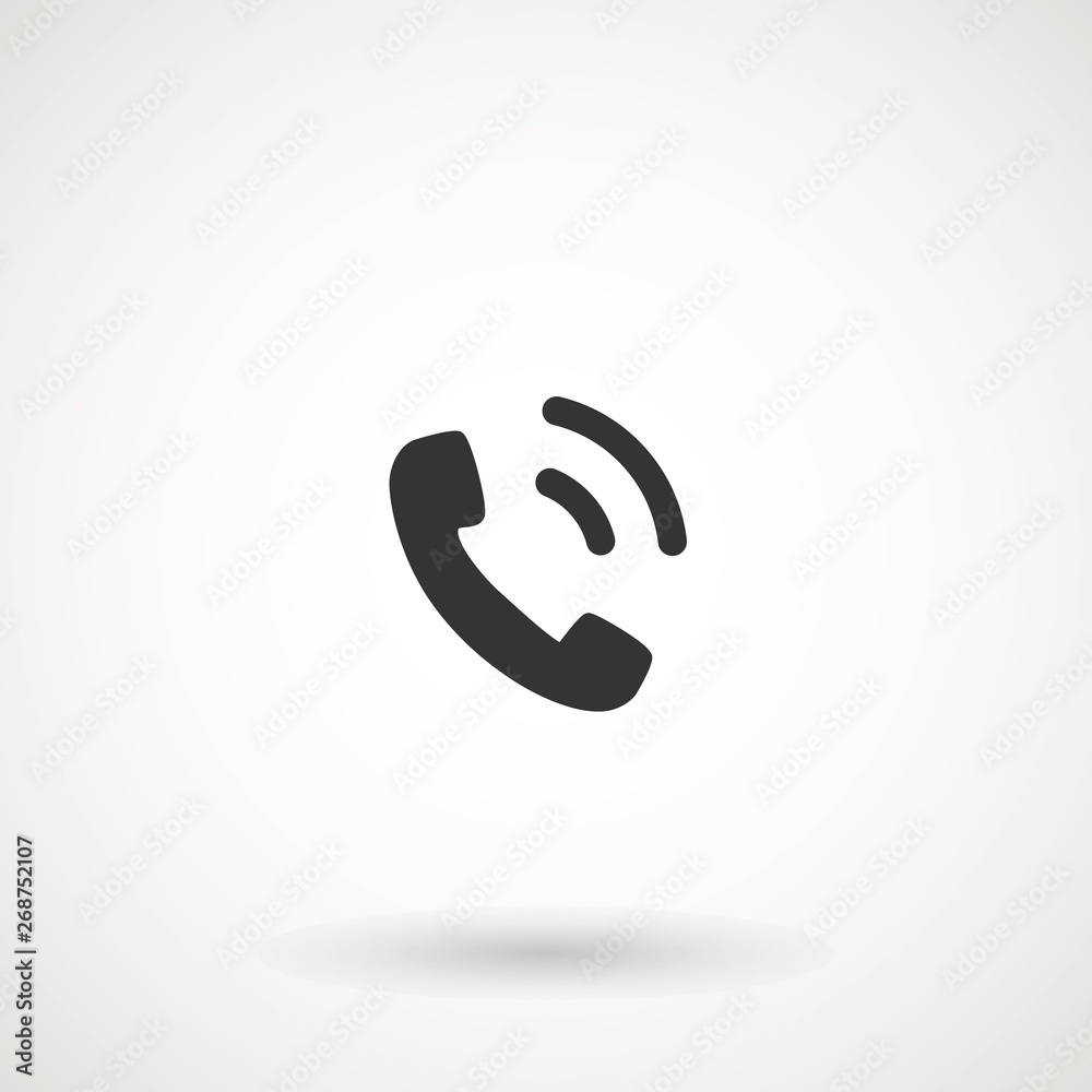 Phone and call icon in trendy flat style isolated. Handset icon with waves. Telephone symbol for your design, logo, UI. Vector illustration, EPS10. Phone and call icon in trendy flat style isolated. Handset icon with waves. Telephone symbol for your design, logo, UI. Vector illustration, EPS10.