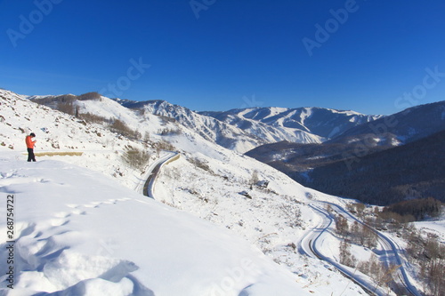 view of mountains in winter