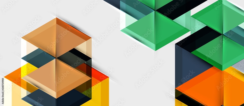 Geometric triangle and hexagon abstract background, vector illustration Geometric triangle and hexagon abstract background, vector illustration
