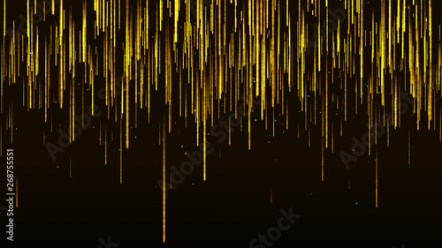 Dark brown background with particles like rain light waves golden yellow shadows spread throughout the area and areas with deep clarity.