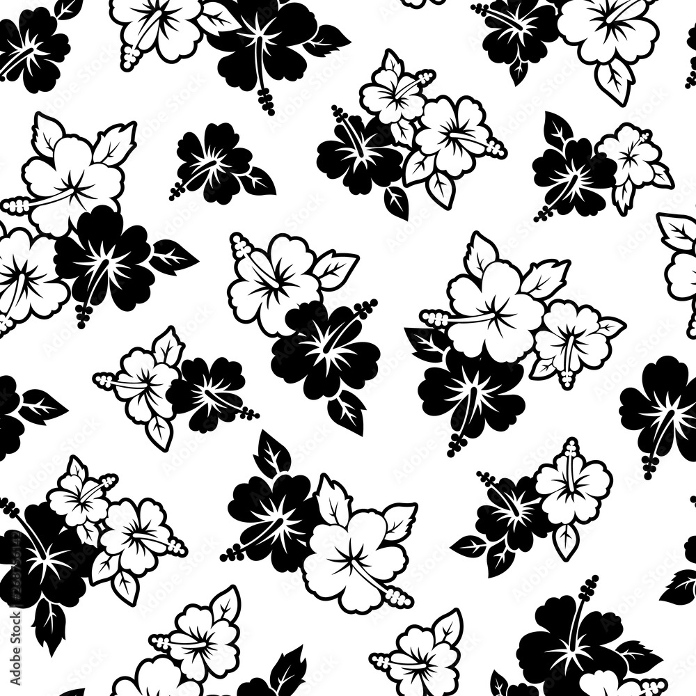 A flower pattern illustration of the Hibiscus.