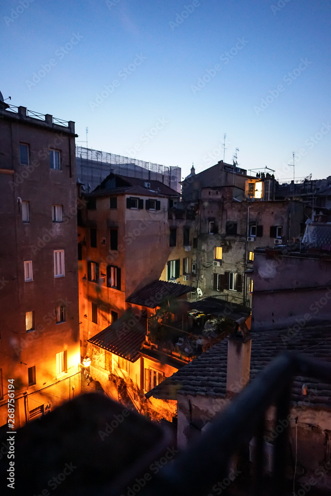 Roman roofs at sunrise