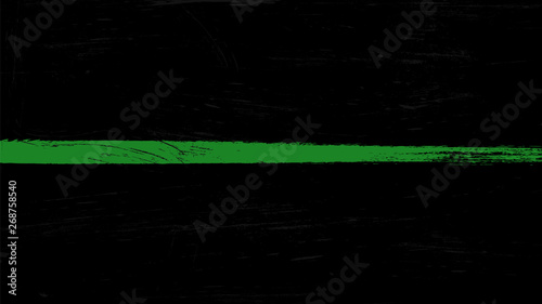 Thin green line flag with grunge paint trace - a sign to honor and respect border patrol, park rangers and federal agents.