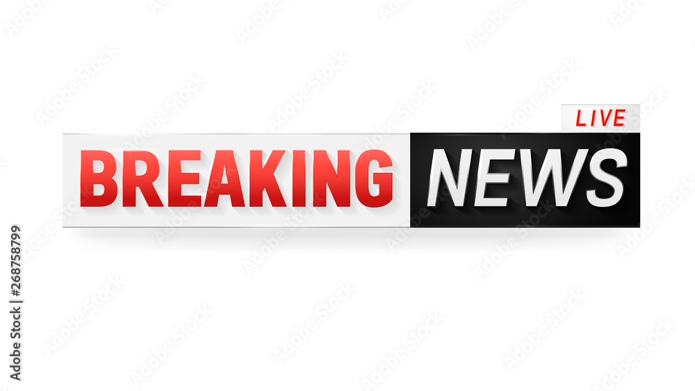 Live breaking news banner for broadcasting television show Live breaking news banner for broadcasting television show