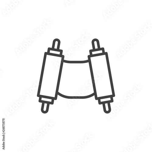 Torah scroll line icon. linear style sign for mobile concept and web design. Jewish torah outline vector icon. Judaism symbol, logo illustration. Vector graphics