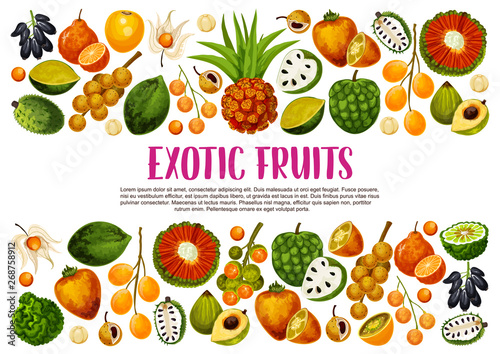 Exotic fruits  tropical farm agriculture harvest
