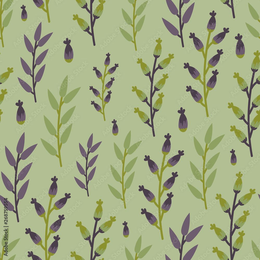 seamless pattern with simple flowers