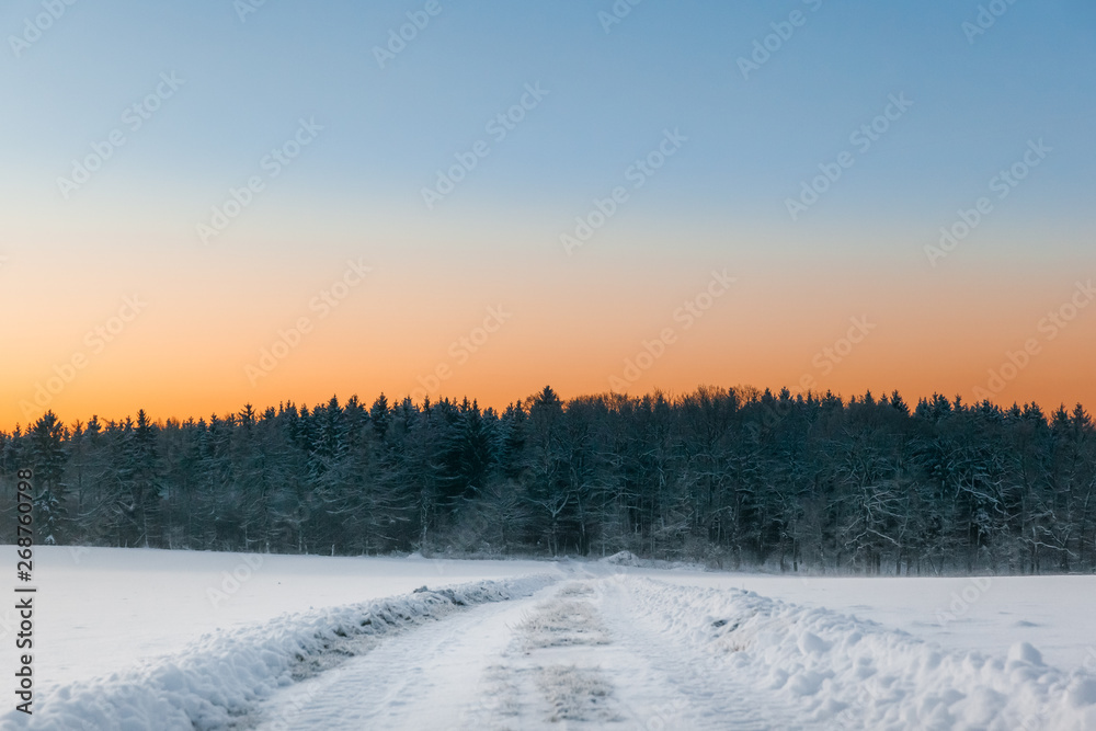 Lichtstimmung Abendrot im Harz