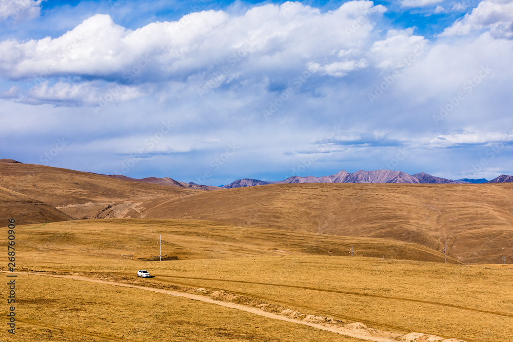 grassland in autumn in Tibet China