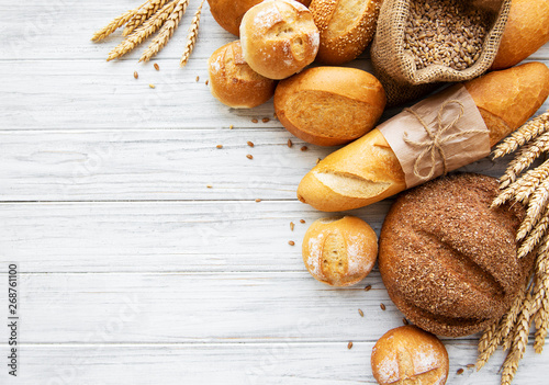 Assortment of baked bread photo