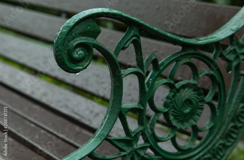 love padlocks hanged on a bench