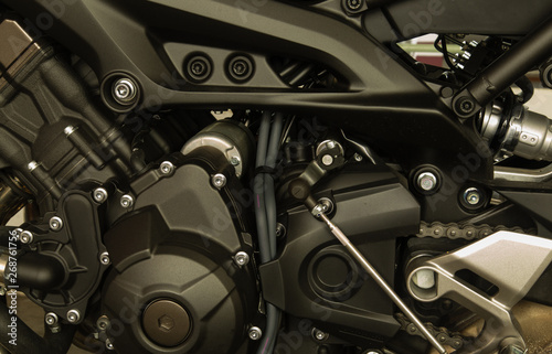 motorbike main engine details view © dongli