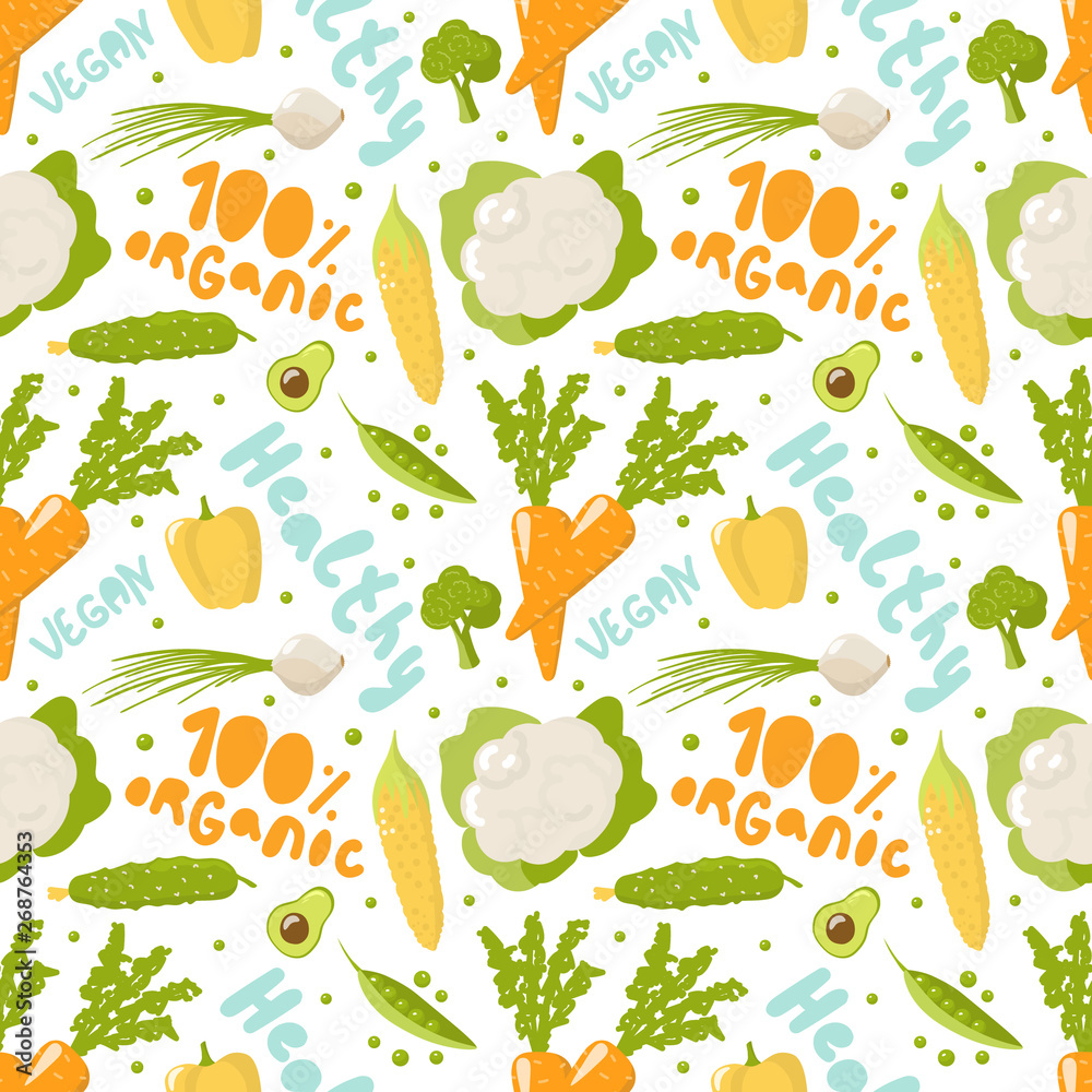 Healthy Food Pattern on white background Healthy Food Pattern on white background
