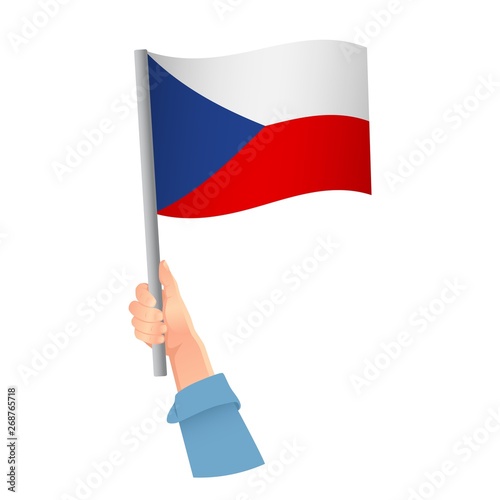 Czech Republic flag in hand icon