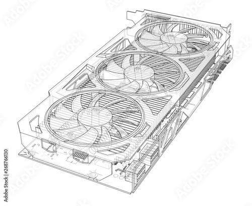 Gpu Card Outline. Vector