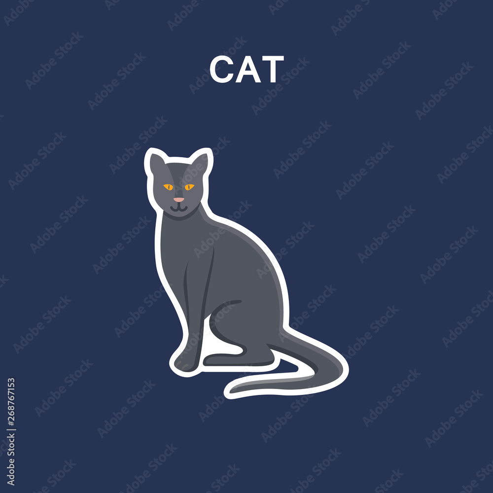 Cat line icon sticker.