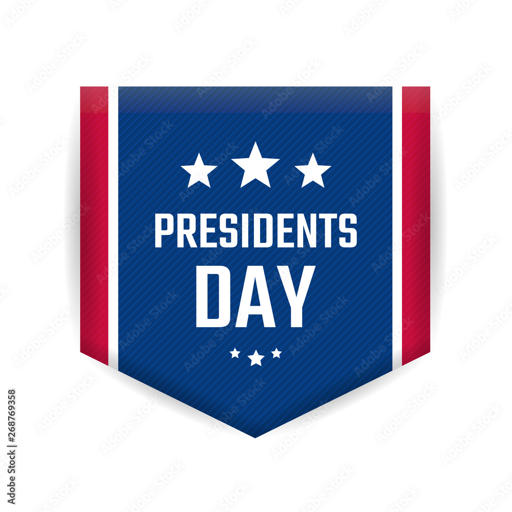 Presidents day banner or badge isolated on white background. Vector illustration. Presidents day banner or badge isolated on white background. Vector illustration.