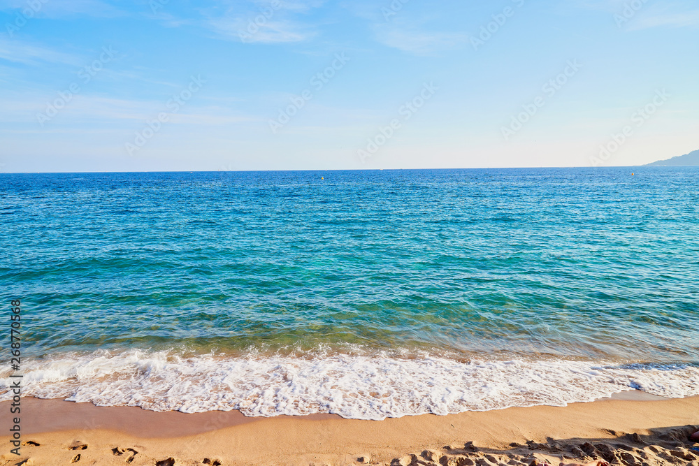 Sea, blue sky, white clouds and wave on a Sunny day Sea, blue sky, white clouds and wave on a Sunny day