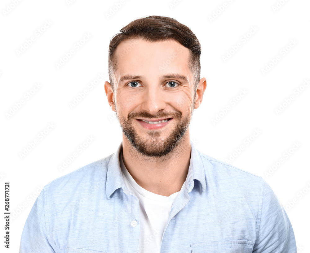 Portrait of handsome man on white background Portrait of handsome man on white background