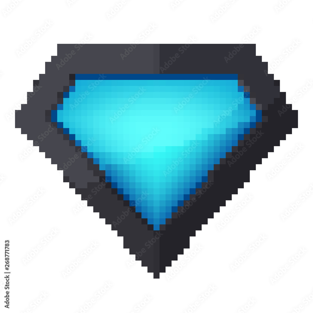 Fototapeta premium Diamond icon in Pixel art design. Vector illustration.