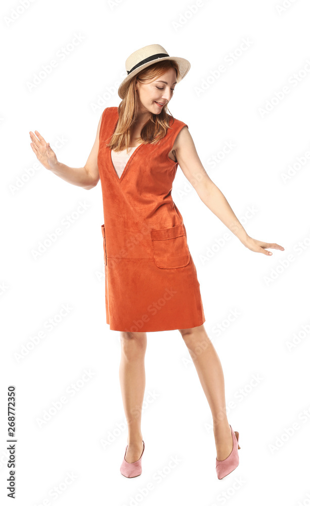 Portrait of mature woman on white background Portrait of mature woman on white background