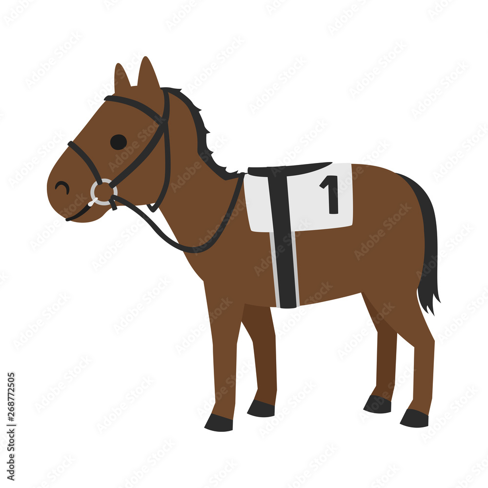 競馬のイラスト 馬具を付けて走る準備をしている馬 Stock Vector Adobe Stock