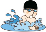  平泳ぎをする男性水泳選手