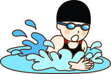  平泳ぎをする女性水泳選手