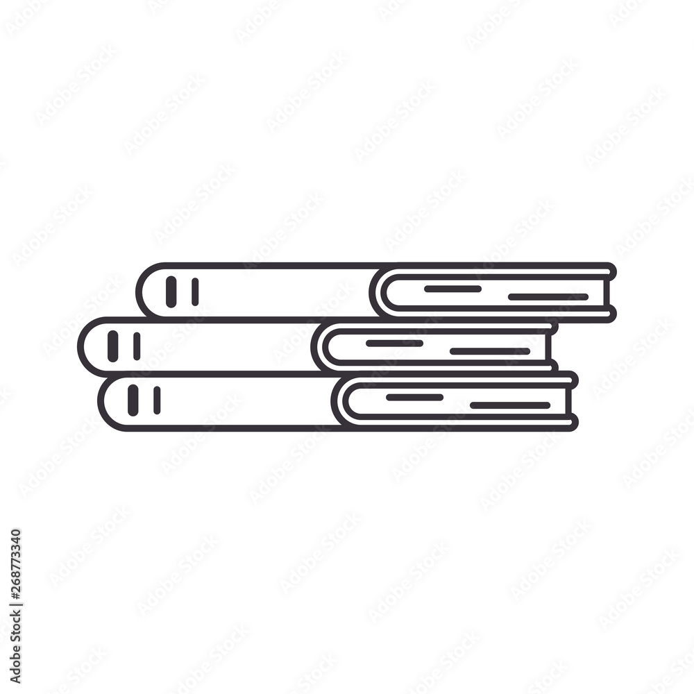 Closed books in flat style. Icon. Vector Closed books in flat style. Icon. Vector