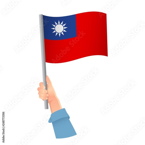 Taiwan flag in hand icon