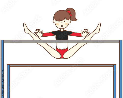  段違い平行棒　女性体操選手 photo