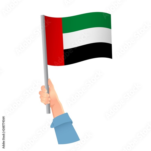 united arab emirates flag in hand icon