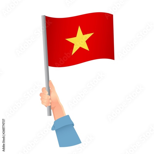 Vietnam flag in hand icon © Visual Content