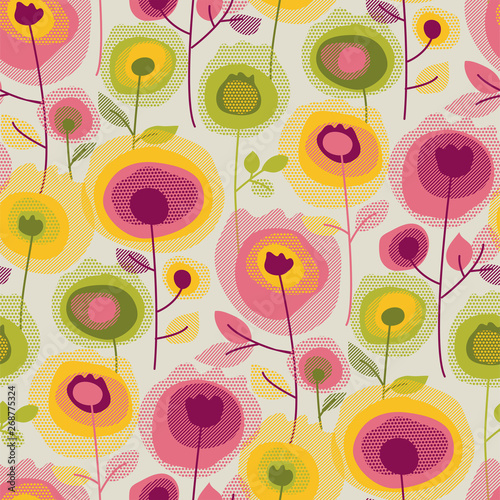 Abstract flower garden seam...
