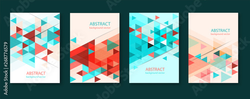 Abstract colorful geometric triangular backgrounds. brochure design templates collection with colorful geometric triangular backgrounds. vector modern flyer.