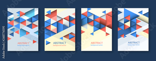 Abstract colorful geometric triangular backgrounds. brochure design templates collection with colorful geometric triangular backgrounds. vector modern flyer.