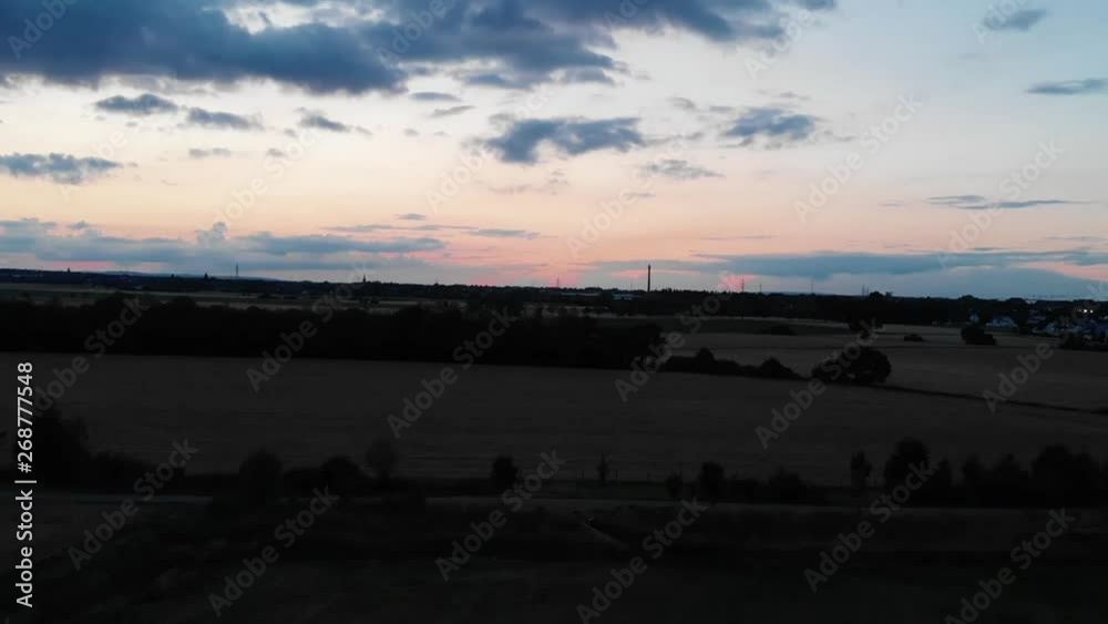 Sunset above field with drone Dji Magic Air Sunset above field with drone Dji Magic Air