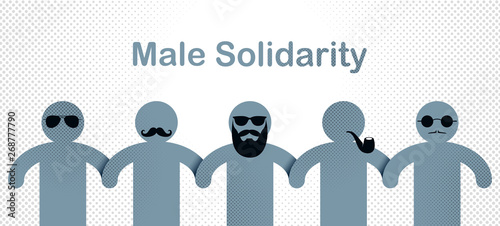 Man day international holiday, gentleman club, male solidarity concept vector illustration icon or greeting card. photo