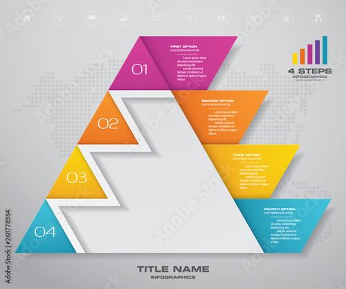 4 steps pyramid with free space for text on each level. infographics, presentations or advertising. EPS 10.	
