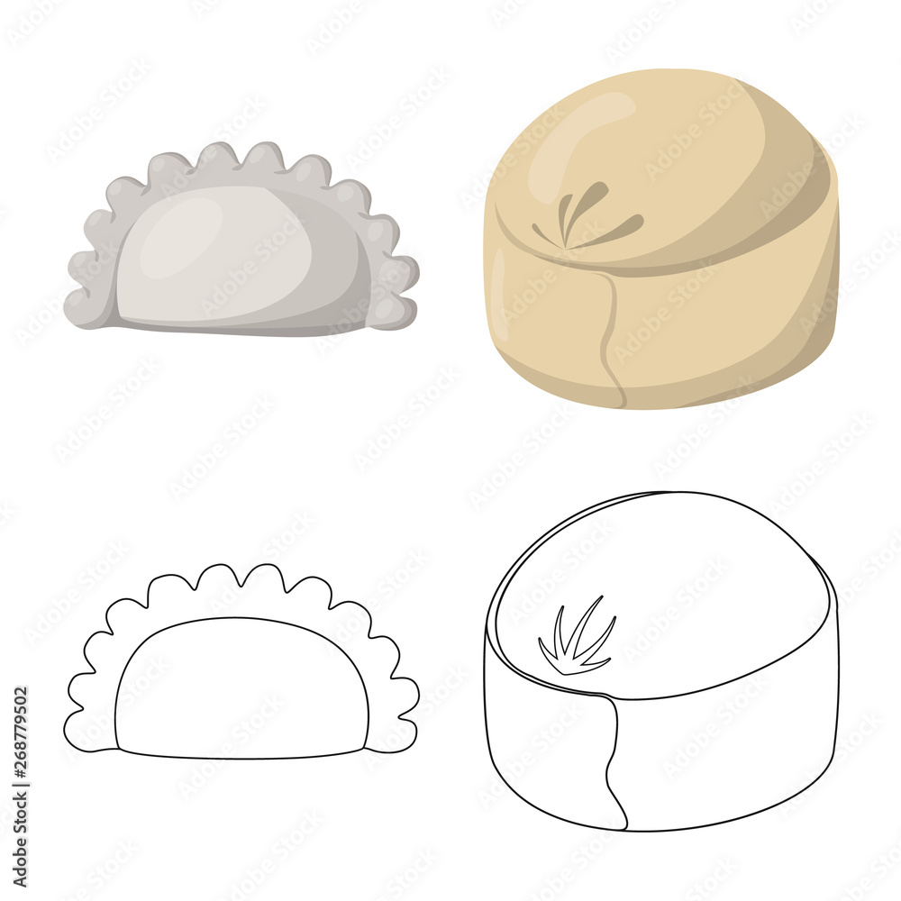 Vector design of products and cooking logo. Collection of products and appetizer vector icon for stock. Vector design of products and cooking logo. Collection of products and appetizer vector icon for stock.