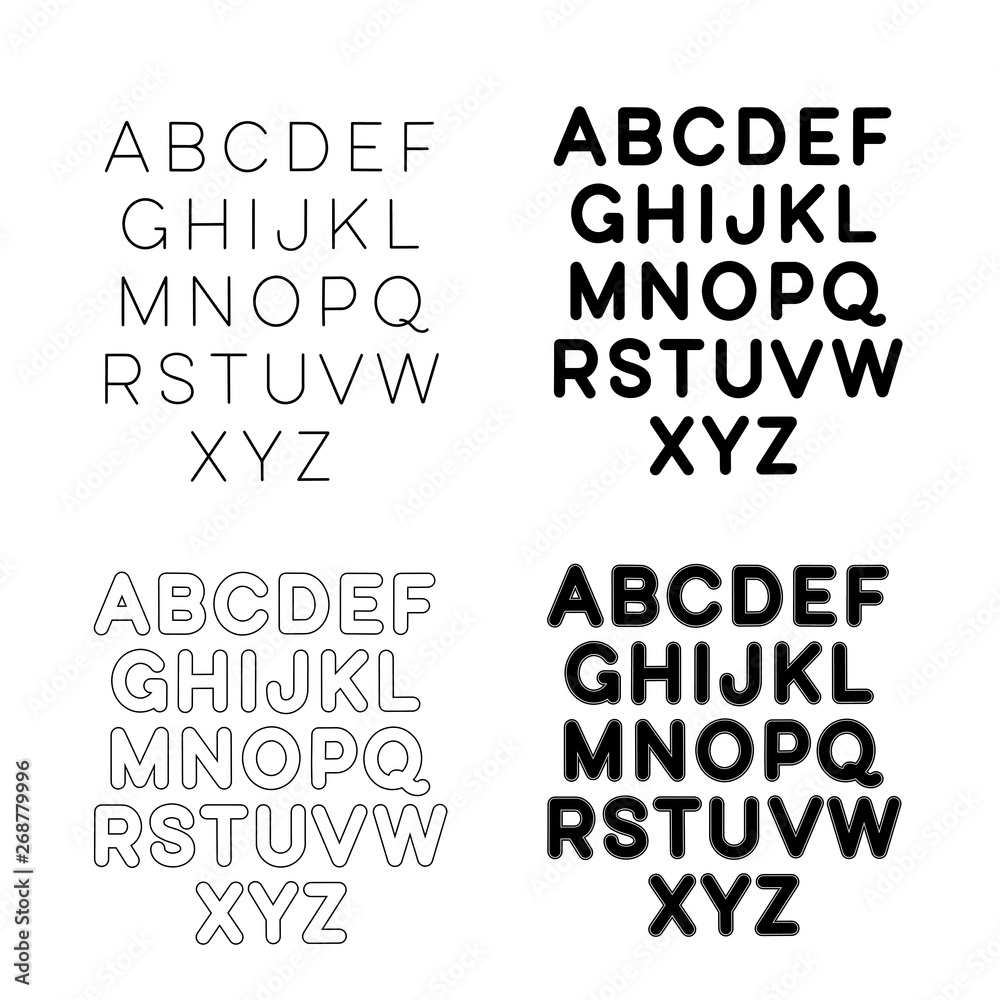 Fototapeta premium Hand drawn lettering font, alphabet