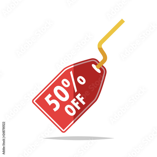 50% off price tag vector isolated