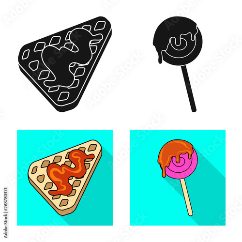 Vector design of confectionery and culinary logo. Set of confectionery and product stock symbol for web.