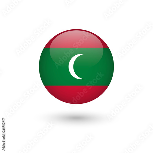Free Download Maldives flag round glossy - GFXLoad